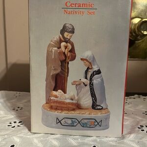 Ceramic Nativity Figurine Set - Holiday Decor